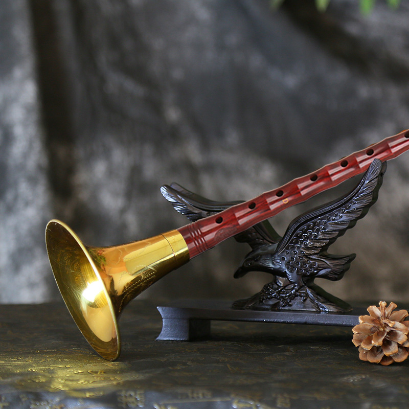 宏艺凤鸣大叶檀木唢呐乐器全套d调唢呐民族成人大小号唢呐喇叭