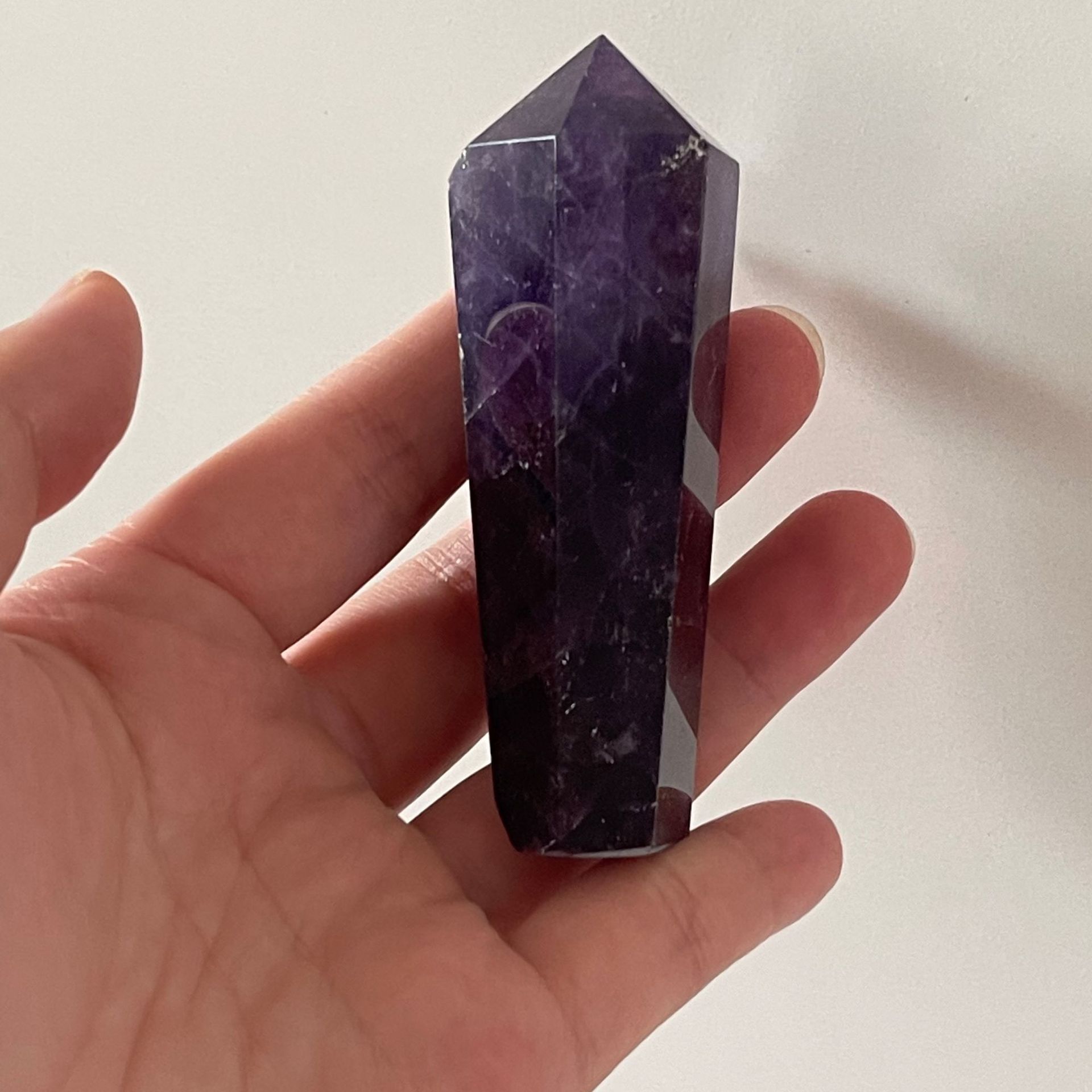 天然紫水晶柱 单尖六棱柱水晶柱 紫晶柱 摆件水晶柱厂家直销