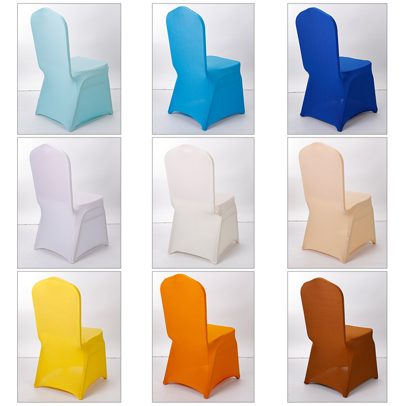 Cross-Border Solid Color Foot-Wrapped Elastic Foreign Trade Chair Cover Wholesale Hotel Party Chair Cover Wedding All-Inclusive One-Piece Chair Cover Cover