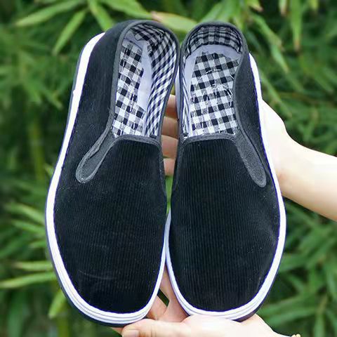 One Piece Dropshipping Old Beijing Cloth Shoes Plastic Sole Manual Stitching Black Cloth Shoes Durable Elastic Mouth Strong Sole Cloth Shoes