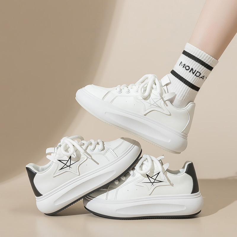 春季新款厚底运动单鞋女透气设计感小众厚底百搭时尚休