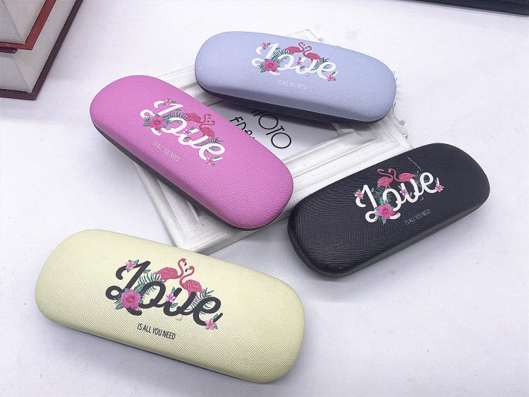 Factory Wholesale Myopia Cartoon Glasses Case Large Frame Glasses Case Pressure-Resistant Glasses Case Can Hold round Frame Printable Logo