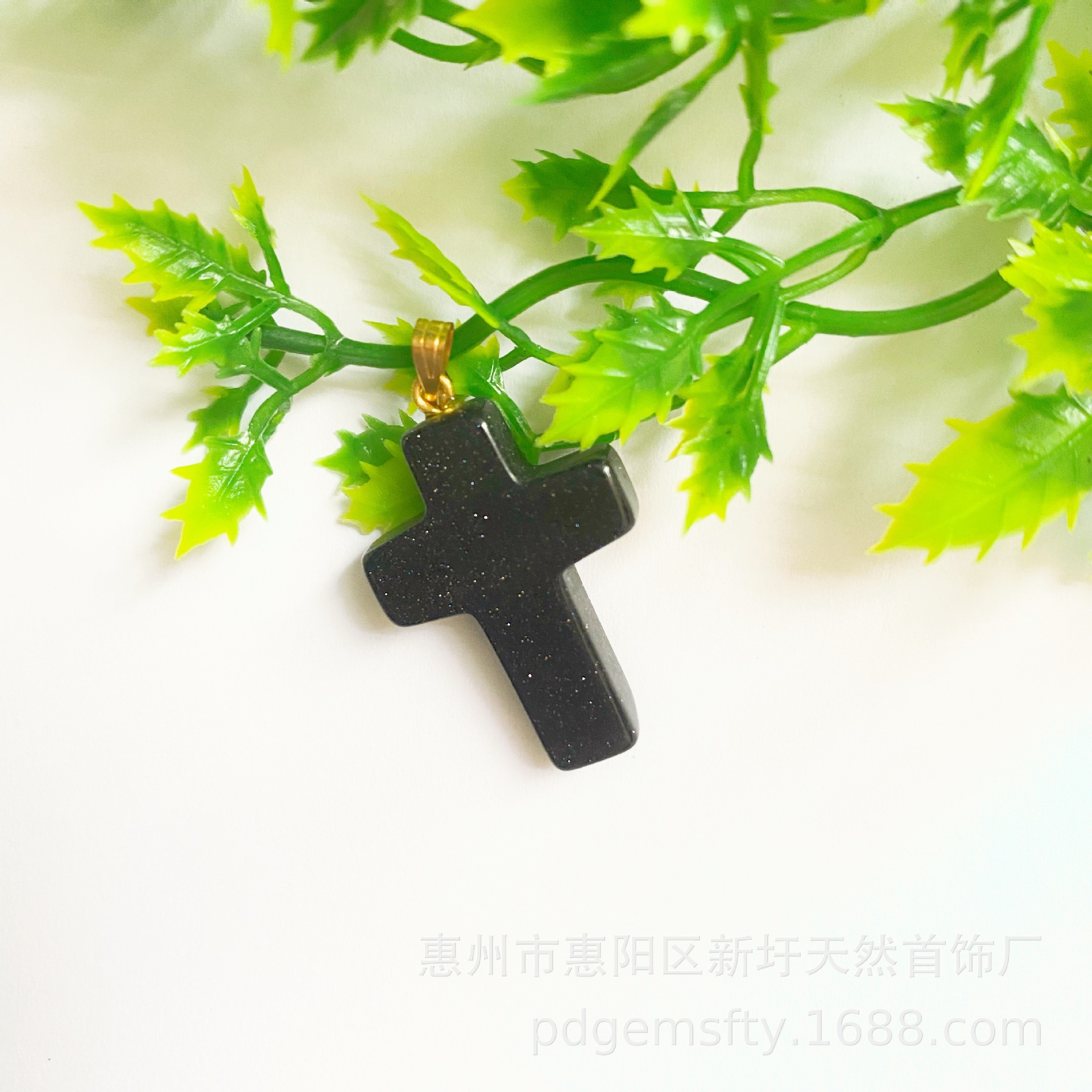 蓝砂石十字架项链吊坠diy首饰配件26*19mm-阿里巴巴