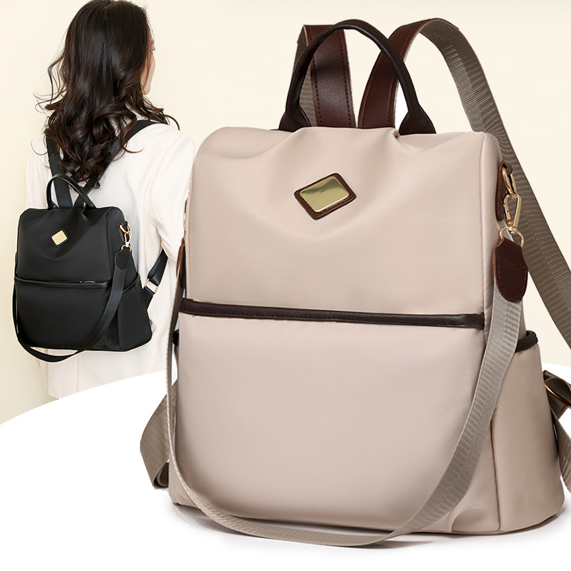 Foreign Trade Wholesale 2024 New Contrast Color Women's Backpack Fashion Portable Outdoor Mummy Bag