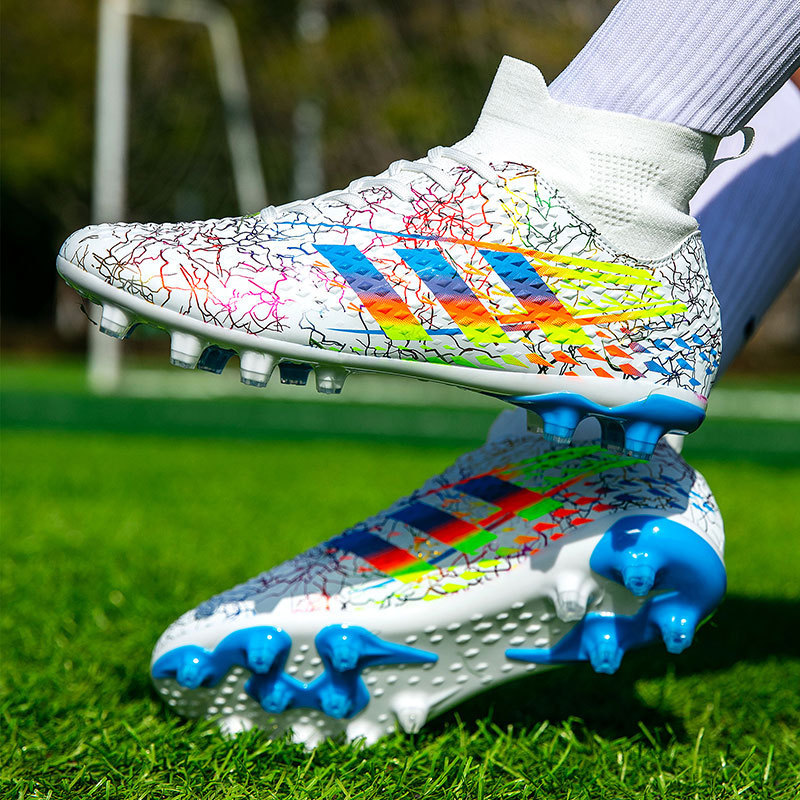 跨境代发世界杯足球鞋男高帮学生比赛训练鞋人造草地