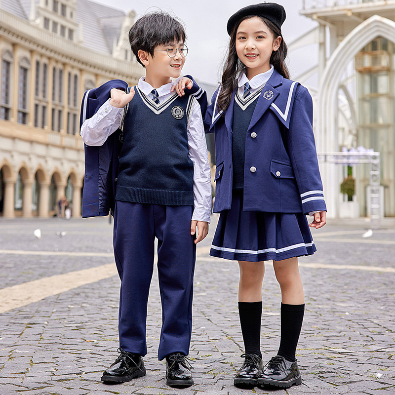 小学生班服韩国制服春秋冬新款幼儿园园服英伦学院风西装校服套装