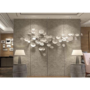 轻奢银杏叶金属壁饰客厅床头沙发背景墙玄关过道装饰挂件铁艺壁挂