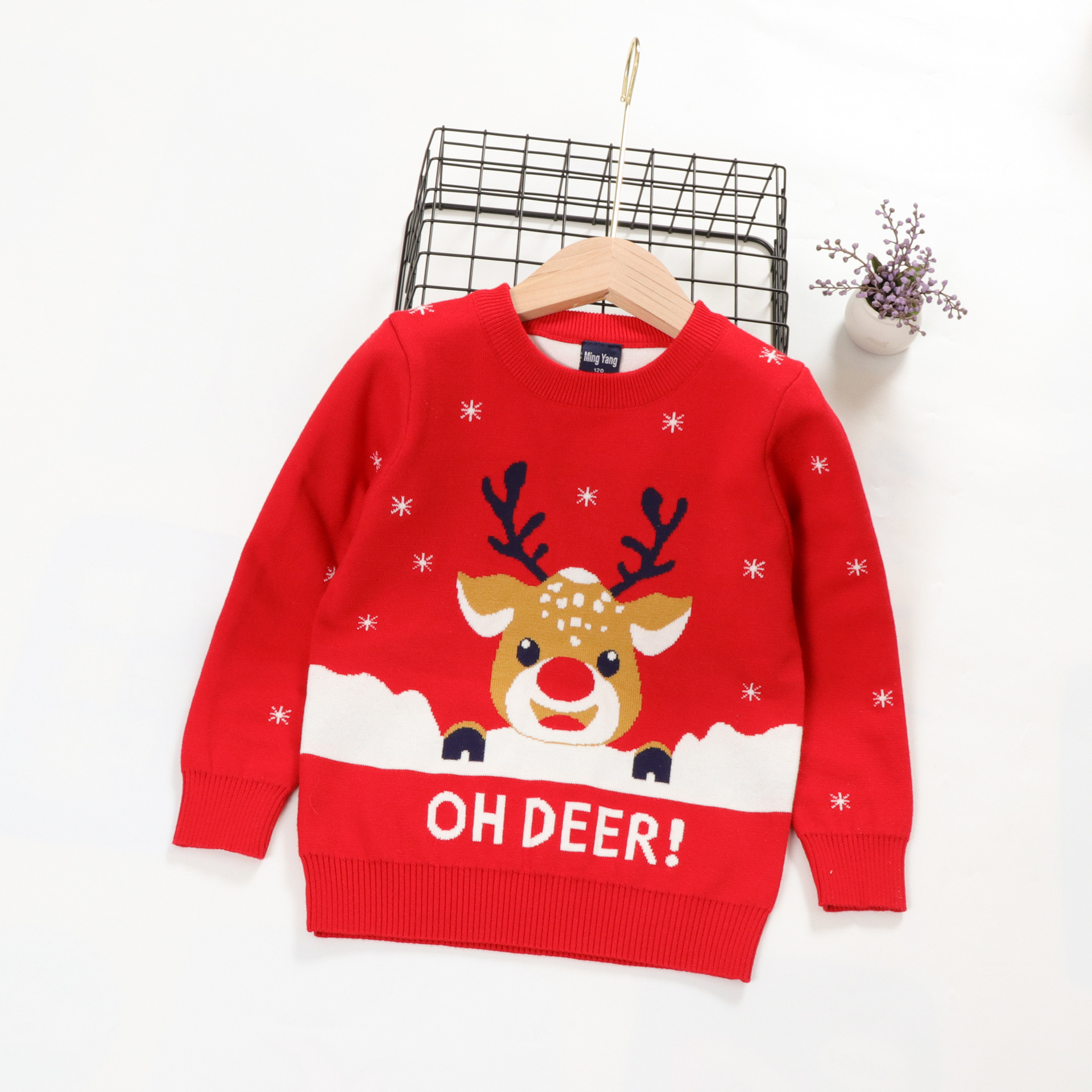 外贸童装男女童毛衣2021新款秋冬儿童卡通针织打底衫圆领长袖潮