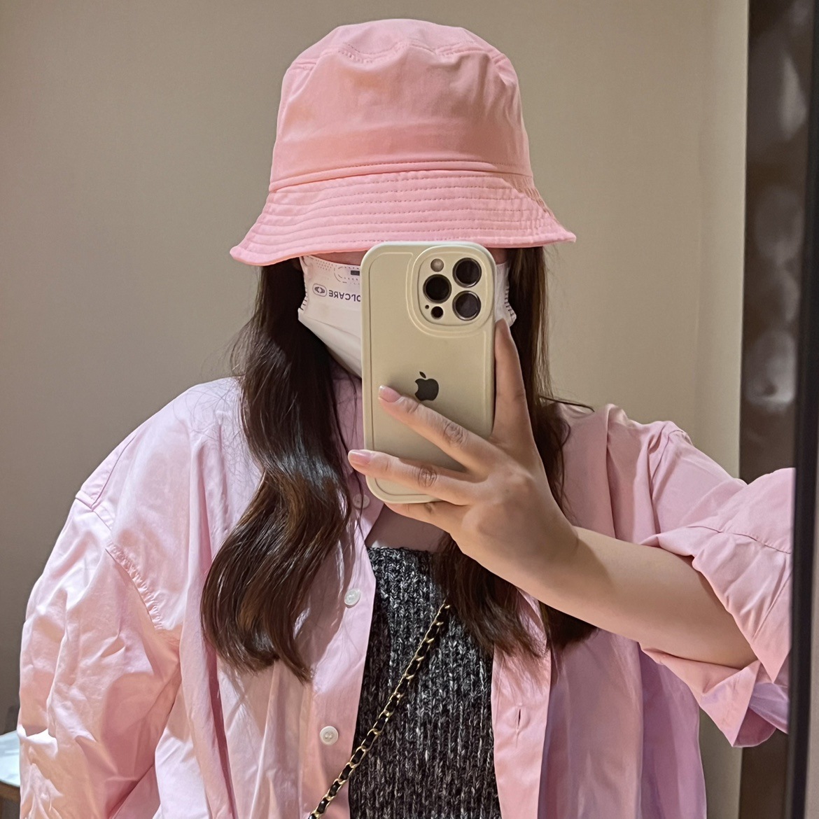 ins粉色渔夫帽女春夏新款韩版薄款棉休闲百搭气质文艺遮脸盆帽