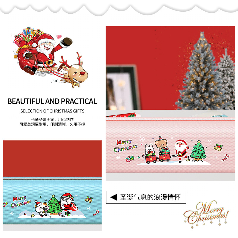 Christmas Cartoon Three-Dimensional Pencil Case Student Large Capacity Stationery Bag Cute Pencil Children's Christmas Stationery Gift