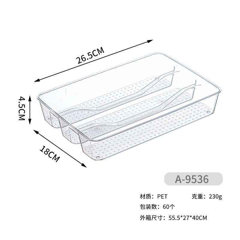 Household Simple Plastic Drawer Storage Box DIY Clutter Organizing Box High Transparent Pet Tableware Stationery Organizing Box