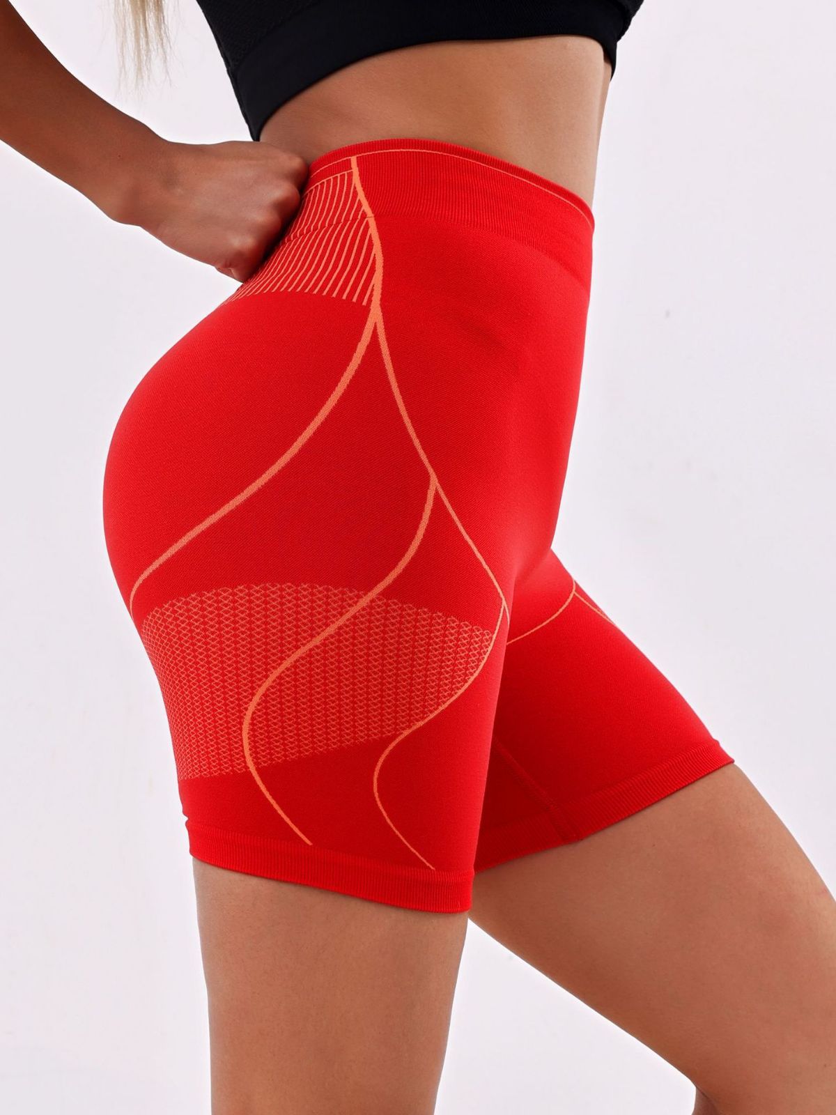 European and American New Running Sports Quick-Drying Peach Hip Fitness Shorts Female Chinese Red Abdominal-Shaping High Waist Hip Raise Yoga Pants
