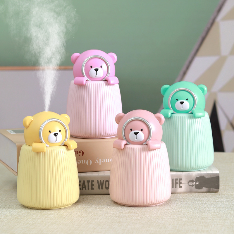 cartoon leaning bear humidifier bedroom office desktop cooling spray summer household small hydrating usb plug-in