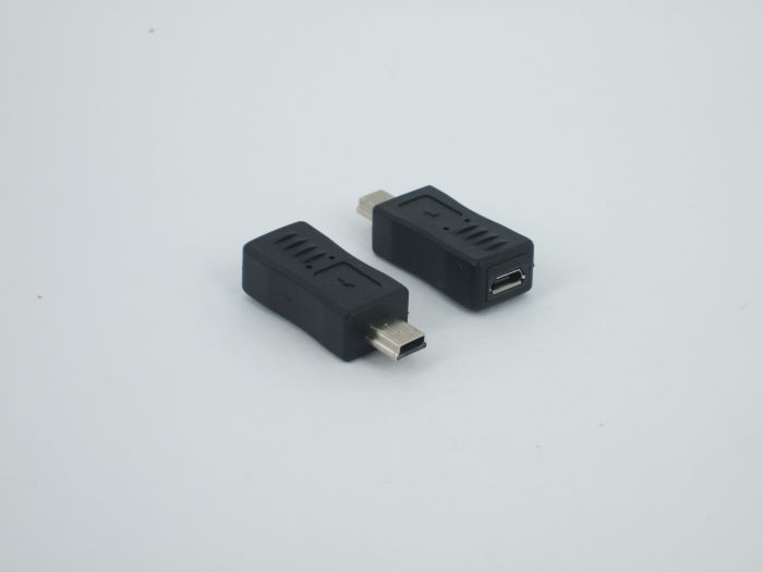 miniusb公转microusb母 转接头 5p转micro母 t型口转换插头连接器