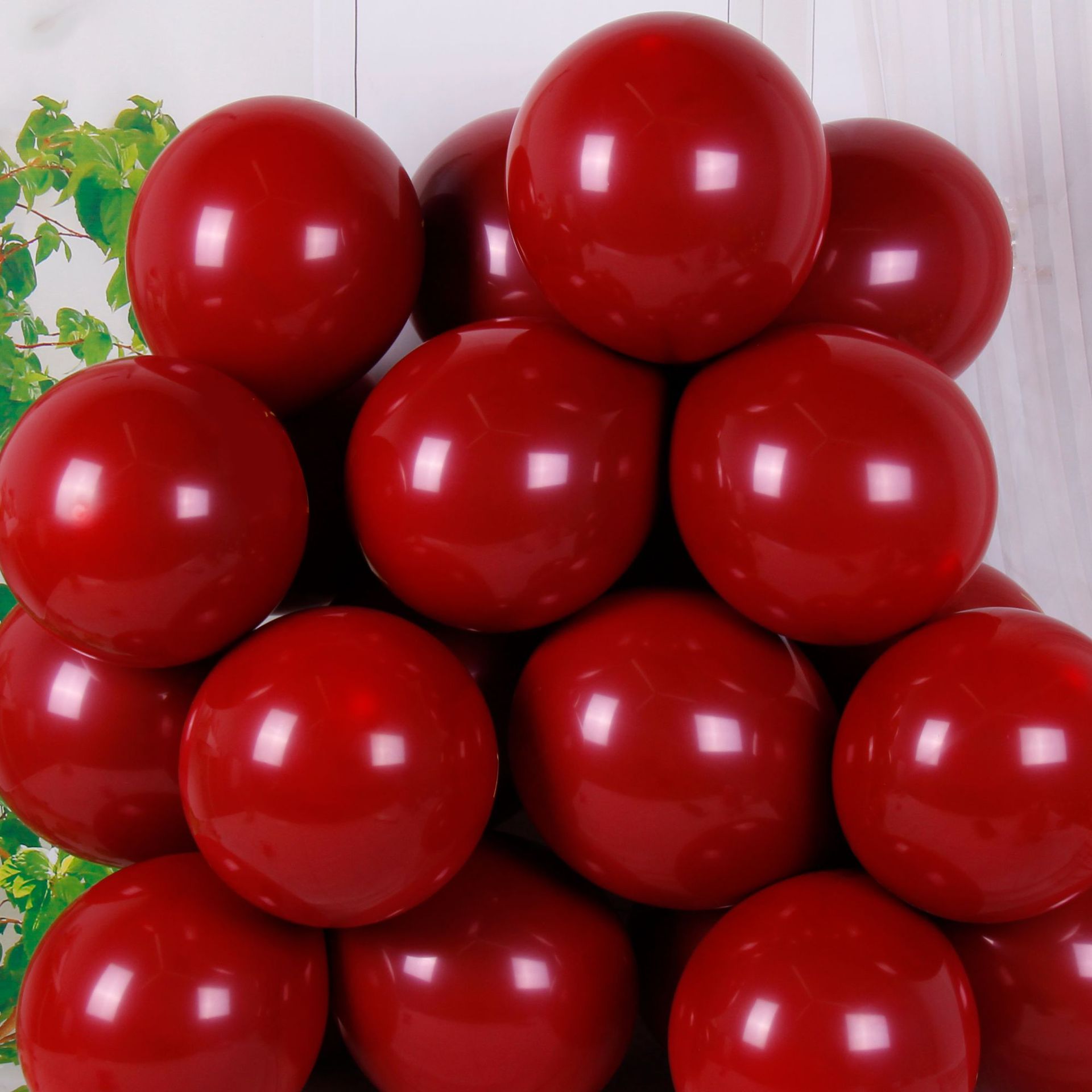 Wedding Wedding Ceremony Wedding Room Layout 10-Inch Double-Layer Thickened Pomegranate Red Wedding Decoration Supplies Rubber Balloons Wholesale