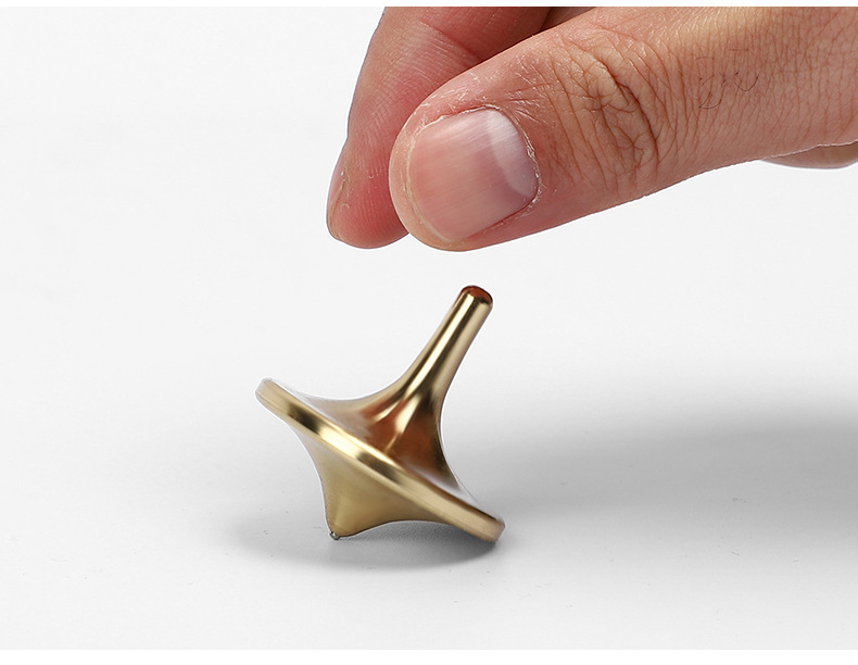 指尖陀螺盗梦空间同款黄铜手转无阻力陀螺创意桌面小陀螺成人解压