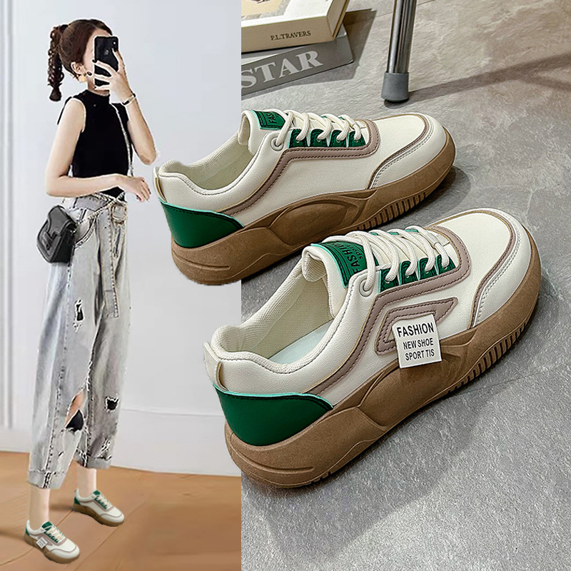 White Shoes for Women 2023 Autumn New Korean Style Versatile Platform Sneakers for Female Students Casual Sneaker Women's Shoes 6023