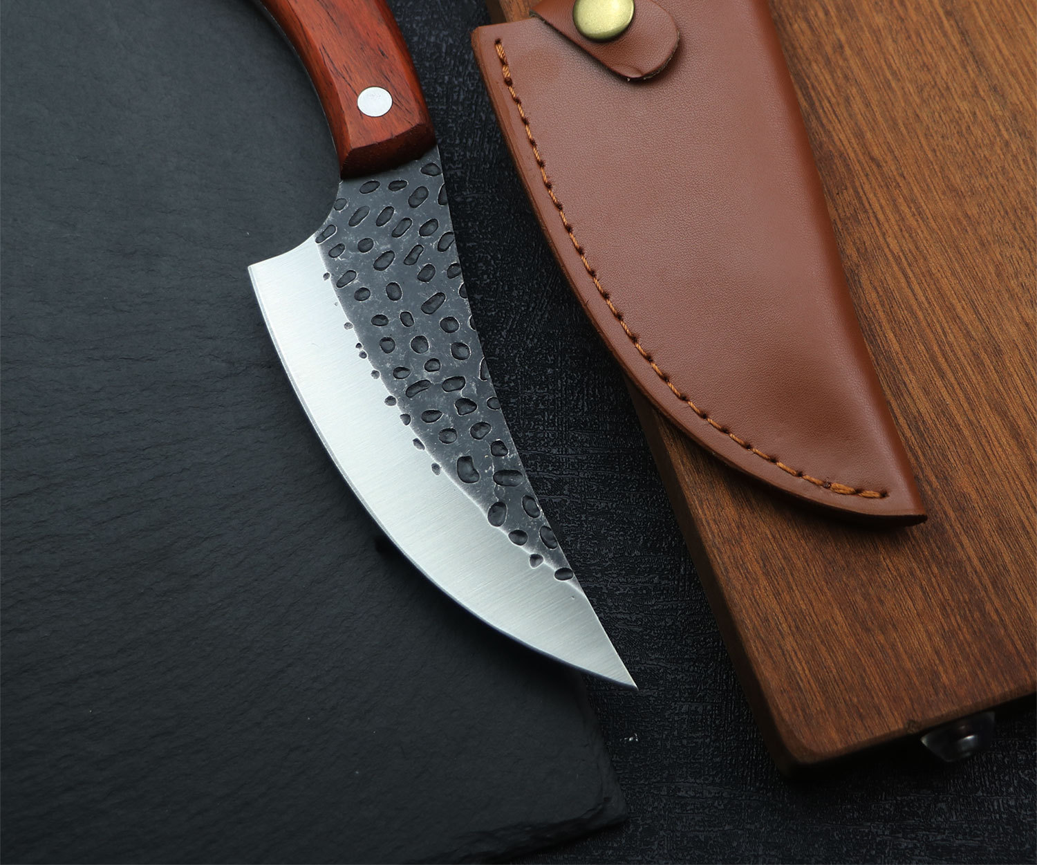 手工锻打剔骨刀 锤纹分割切肉片鱼刀杀猪牛羊肉联厂屠宰用刀批发