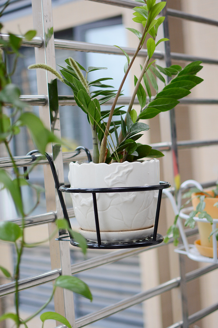 阳台花架悬挂挂式吊兰多肉花盆挂架铁艺栏杆家用花架子室内置物架