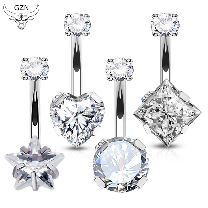 冠之牛astm f-136钛人体穿刺肚脐环 锆石肚脐钉 外贸新款现货批发