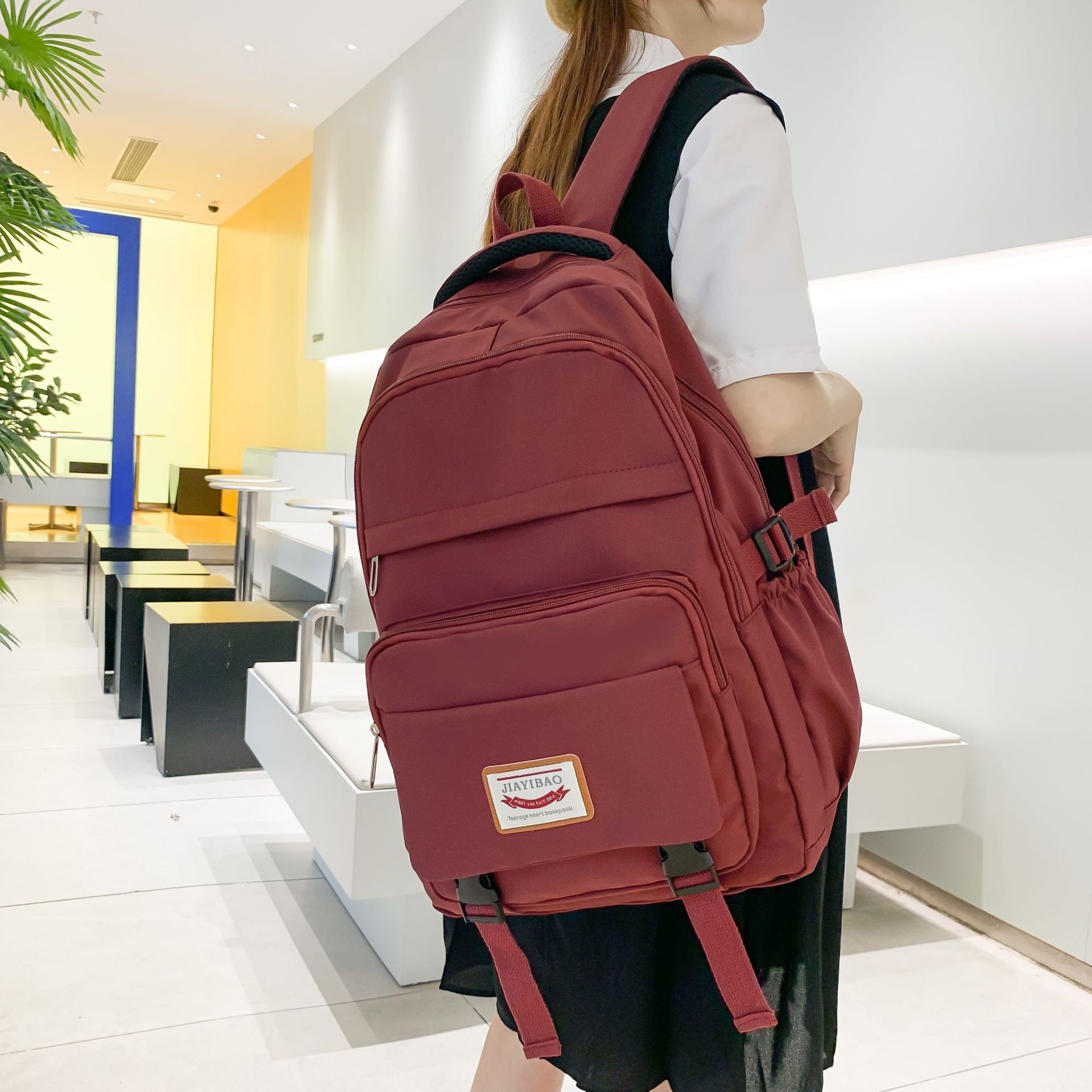 Middle School Student Schoolbag Female Junior High School the Campus of Middle School Harajuku All-Matching and Lightweight Backpack Casual Backpack