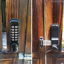 机械花园铁门防水木门户外外装庭院玻璃密码锁栅栏门铝合金大门锁