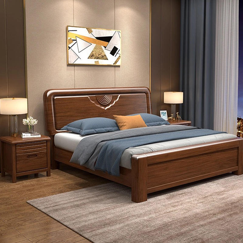 实木床双人床金丝檀木出租房床1.8米高箱储物小户型公寓床厂家