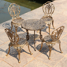 户外铸铁艺花园桌椅组合阳台庭院休闲广场公园园林休息小圆桌椅
