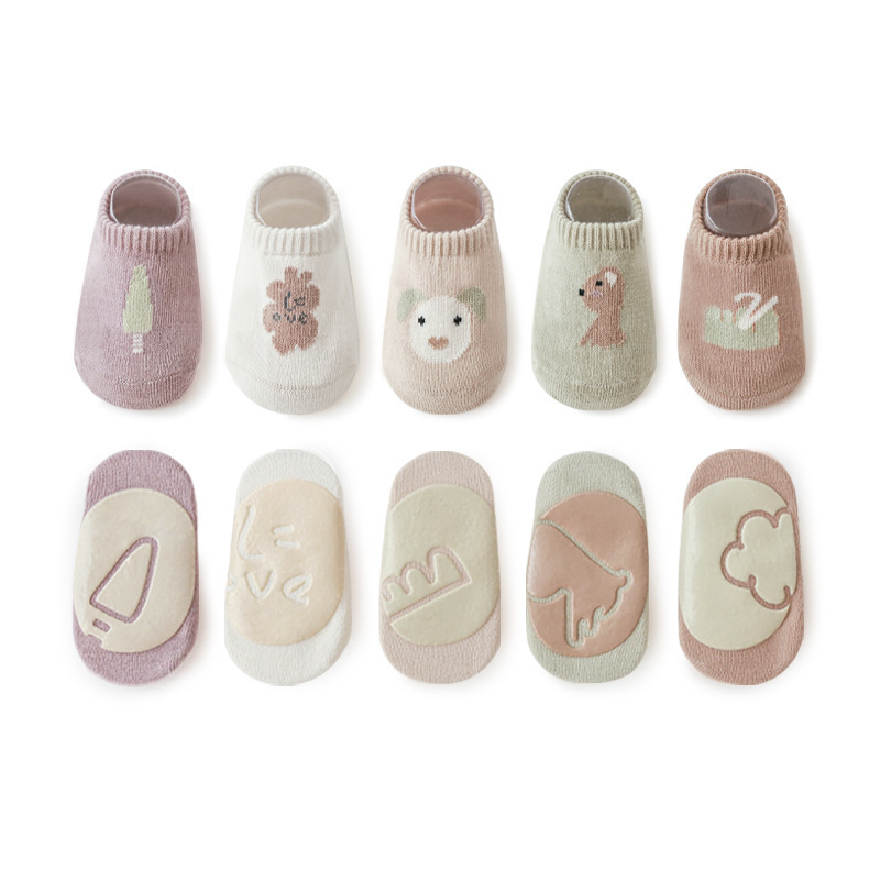 2022 Spring and Summer Baby Room Socks Combed Cotton Non-Slip Indoor Cool-Proof Children Toddler Socks Cartoon Low-Cut Socks Class A