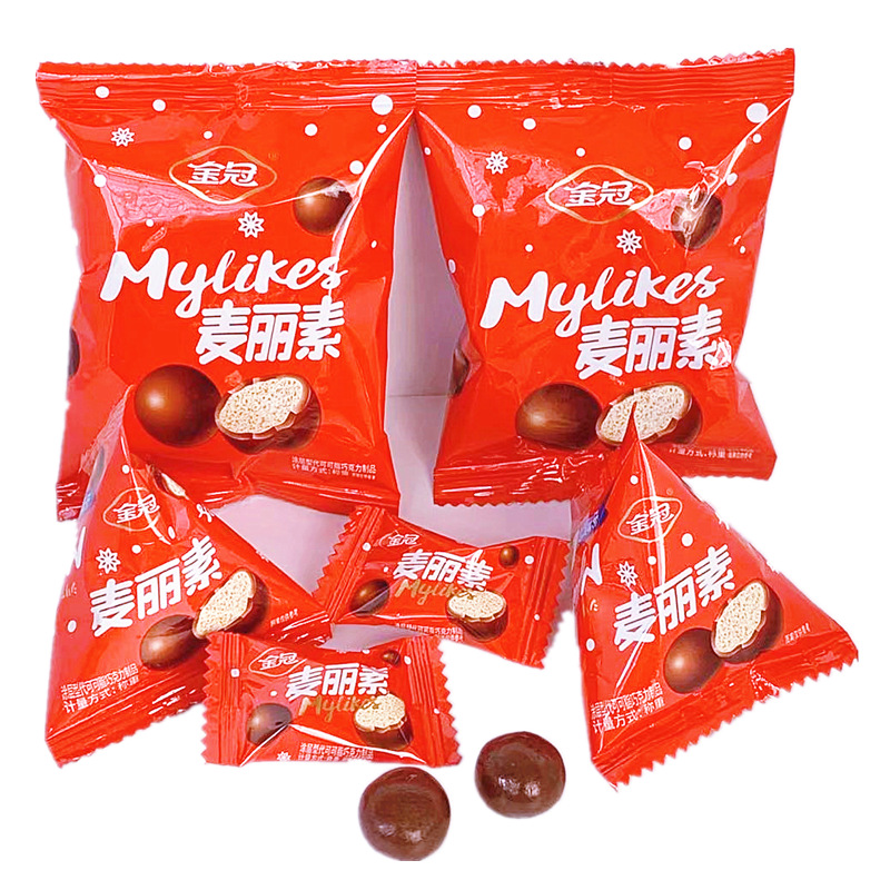 金冠麦丽素巧克力豆小包装小颗粒零食500g散装网红糖果喜糖年货