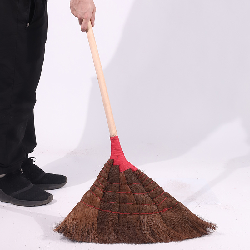 天然木杆大号棕扫把笤帚棕毛扫把鬃毛扫地条粽丝综棕帚扫帚免邮