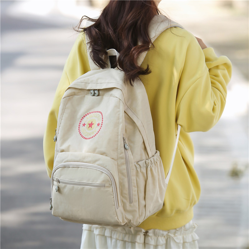 书包女韩版ins风森系百搭大学生情侣双肩包大容量轻便旅行双肩包