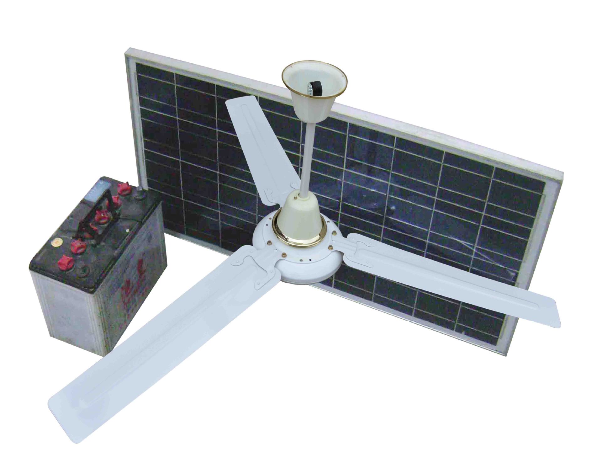 12v 蓄电池 太阳能 56寸 壁控 直流无刷 变频 节能 金属 吊扇