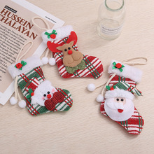 跨境新款雪人圣诞袜挂件儿童卡通布艺礼品袋圣诞节聚会派对装饰品