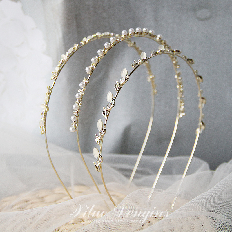 Fairy Opal Rhinestone Korean Alloy Fine Pearl Headband Fashion Face Wash Hair Band Hairpin Cross-Border Hair Accessories