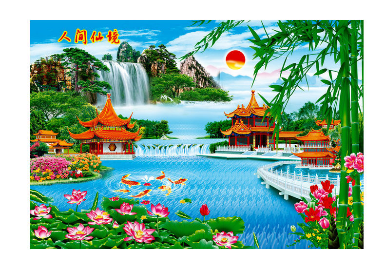 包邮仙堂风景画 仙堂装饰画仙堂画 仙堂山水画年画风景山水画小版