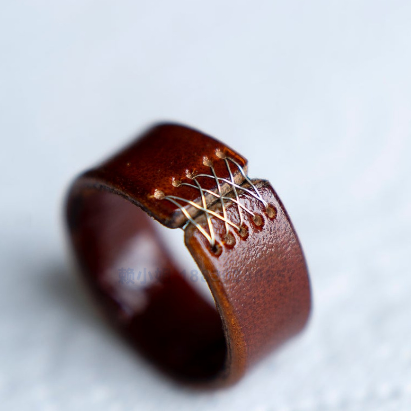 欧美2020新款树膏皮戒指男女指环饰品 复古亚马逊时尚指环