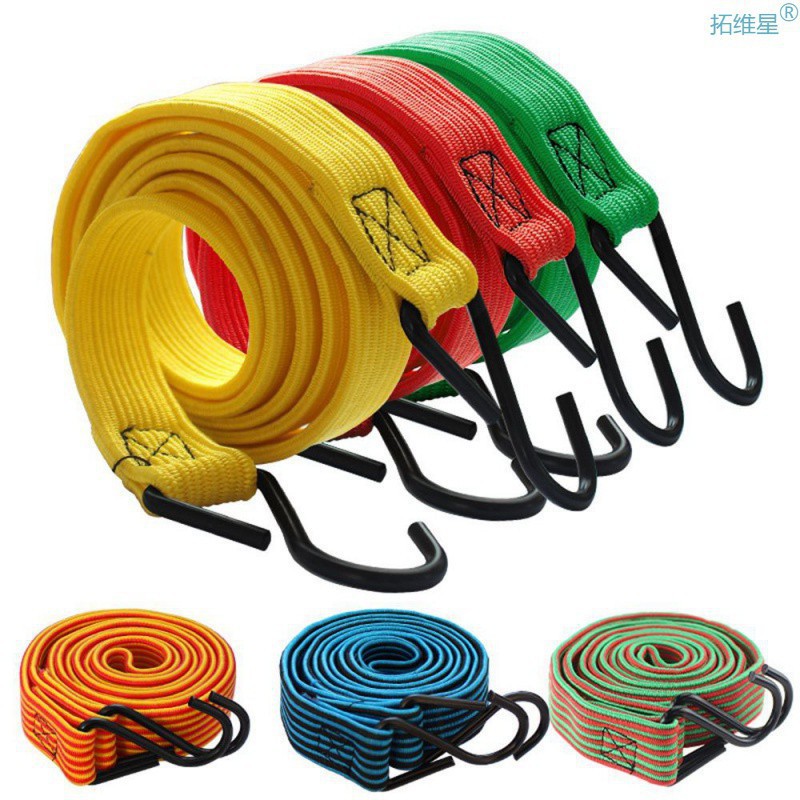 5/2meters elastic rubber luggage rope cord hooks bikes跨境
