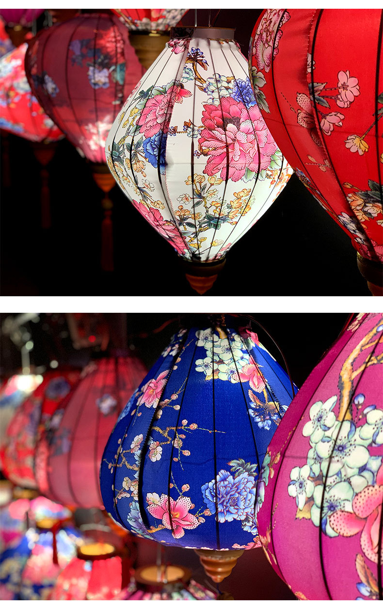 新年烫金边牡丹花灯笼中国古风宫灯春节婚庆户外乔迁节日装饰灯笼