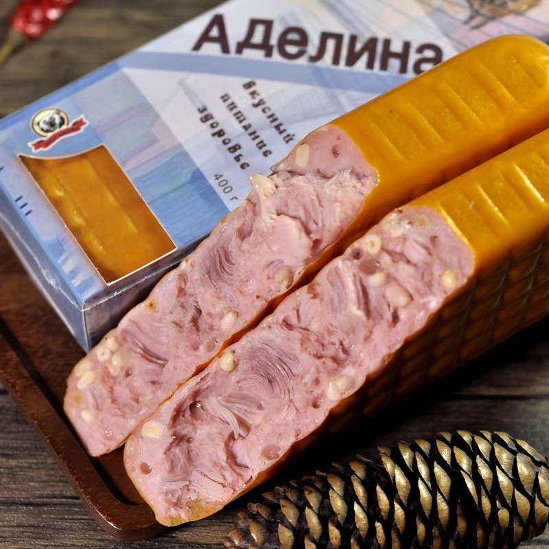 松仁香肠俄罗斯风味大卢布肠俄式纯肉火腿肠无淀粉即食熟小吃特产-阿