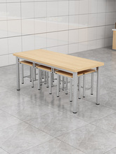 员工食堂餐桌椅组合4人6人学校学生厂地机关企业职工餐厅挂凳餐桌