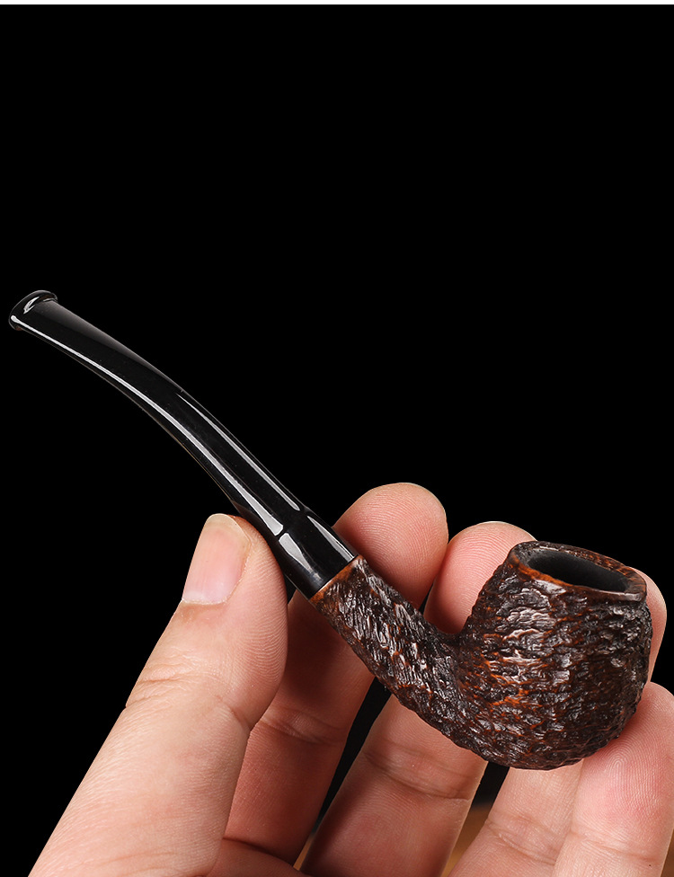 小号迷你口叼斗石楠木烟斗3mm烟道纸滤芯过滤便携式烟丝斗口袋斗