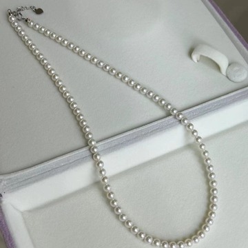 天然淡水珍珠小项链强光近正圆基本无暇高品质小米珠baby链s925银