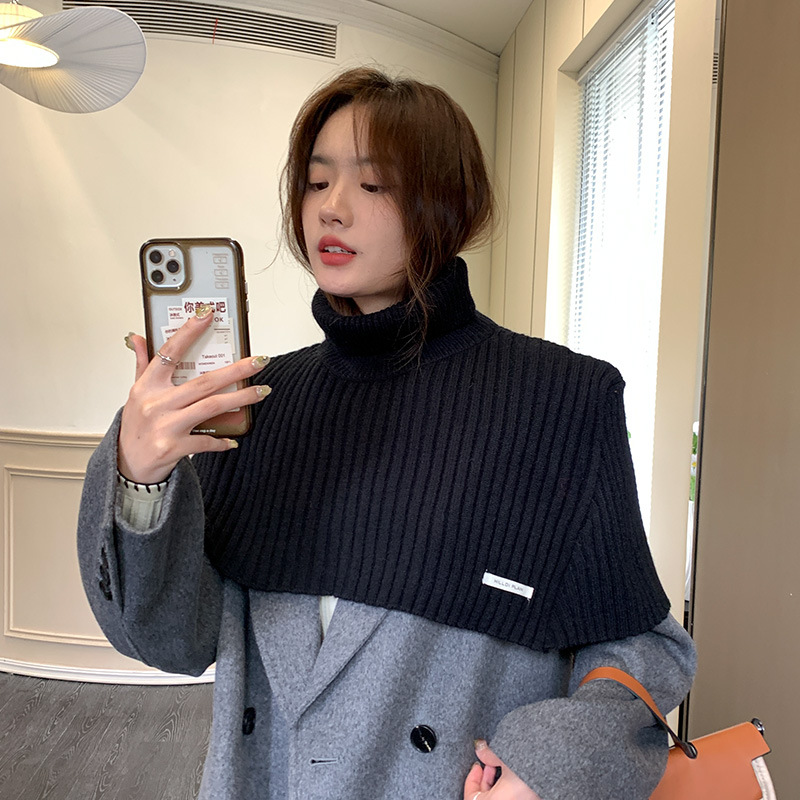 2023新款韩版高领披肩针织外搭女秋冬季斗篷披肩高级感围巾冬爆款