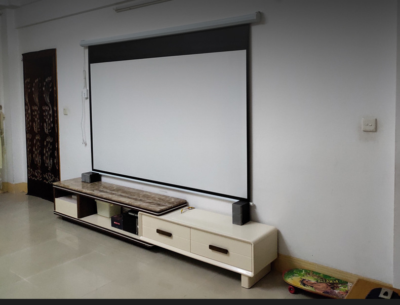 家用抗光高清遥控电动投影幕布100/120寸150自动升降投影机仪屏幕