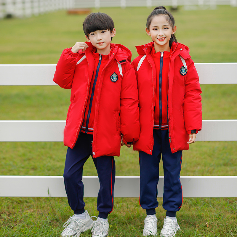 冬季羽绒服中小学生校服幼儿园园服棉服冬装儿童加厚防寒棉袄外套