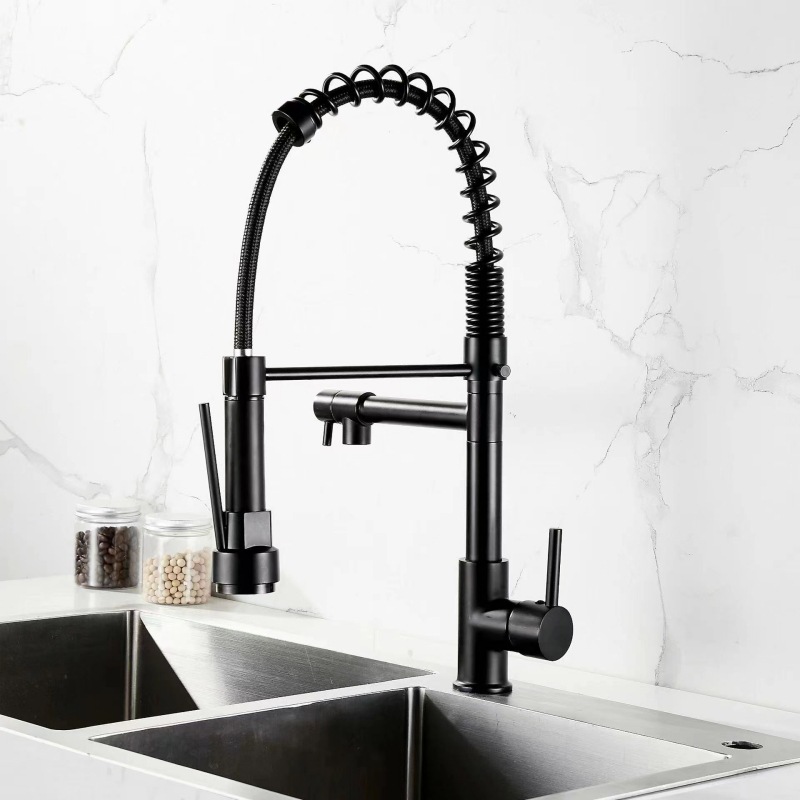 Pull-out Kitchen Hot and Cold Multi-Function Retractable Rotating Sink Sink Sink Stainless Steel Spring Faucet Water Tap