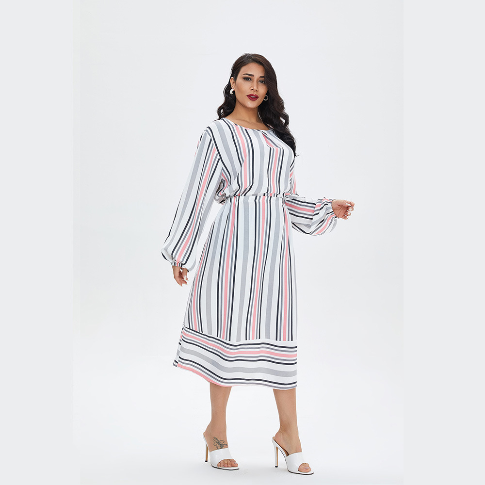 Cross-Border Muslim Casual Dress Pajamas Spring Gown Arab Robe plus Size Casual Middle East Robe