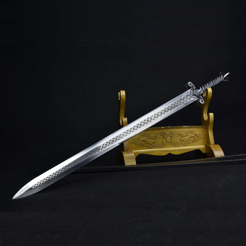 龙泉刀剑手工锻打一体钢六面硬剑影视冷兵器工艺品唐剑汉剑未开刃