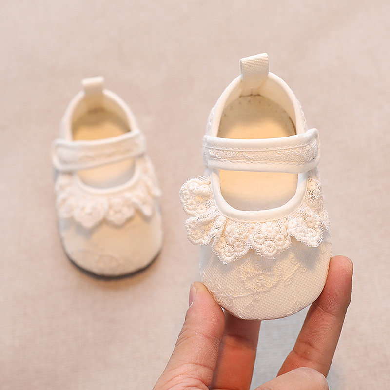 Factory Direct Sales 2023 Spring New Baby Lace Princess Shoes Female Baby Soft Bottom Baby Shoes Spot